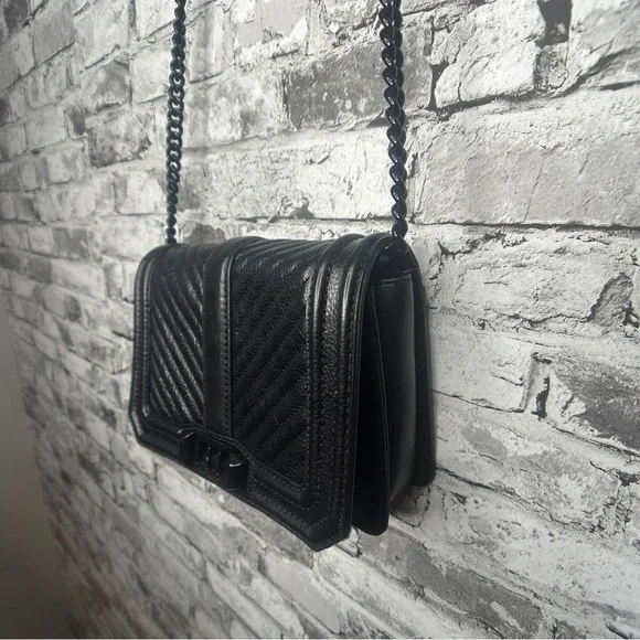 EUC Rebecca Minkoff Black Chevron Crossbody Bag